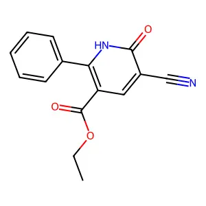 Ethyl 5-cyano-6-oxo-2-phenyl-1,6-dihydro-3-pyridinecarboxylate structure
