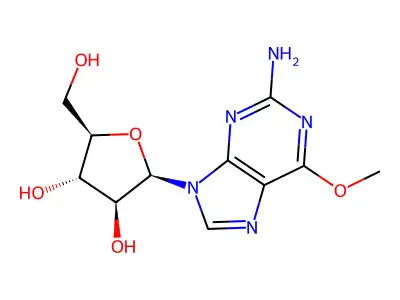 (3S,4S,5R)-2-(2-amino-6-methoxypurin-9-yl)-5-(hydroxymethyl)oxolane-3,4-diol structure