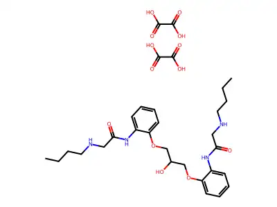 Acetamide, N,N'-((2-hydroxy-1,3-propanediyl)bis(oxy-2,1-phenylene))bis(2-(butylamino)-, ethanedioate (1:2) structure