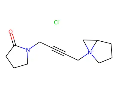 (-)-1-(4-(2-Oxo-1-pyrrolidinyl)-2-butynyl)-1-azoniabicyclo(3.1.0)hexane chloride structure