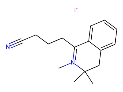 1-(3-Cyanopropyl)-2,3,3-trimethyl-3,4-dihydroisoquinolin-2-ium iodide structure