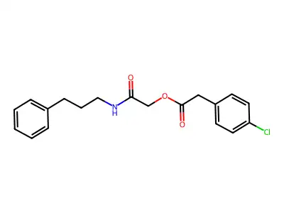 [2-Oxo-2-(3-phenylpropylamino)ethyl] 2-(4-chlorophenyl)acetate structure