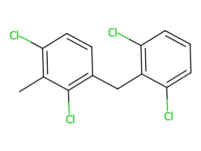 Benzene, 1,3-dichloro-4-((2,6-dichlorophenyl)methyl)-2-methyl- structure