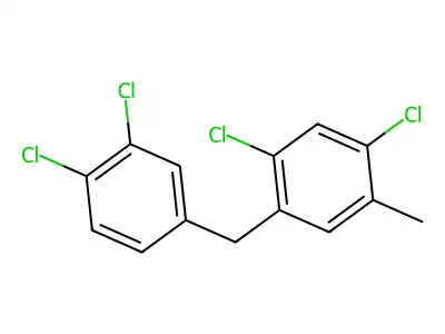 Benzene, 1,5-dichloro-2-((3,4-dichlorophenyl)methyl)-4-methyl- structure