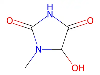 5-Hydroxy-1-methylhydantoin structure