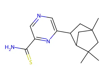 6-(4,6,6-Trimethylbicyclo[2.2.1]hept-2-yl)-2-pyrazinecarbothioamide structure