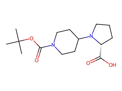 1-{1-[(Tert-butoxy)carbonyl]piperidin-4-yl}pyrrolidine-2-carboxylic acid structure