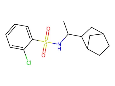 N-[1-(2-bicyclo[2.2.1]heptanyl)ethyl]-2-chlorobenzenesulfonamide structure