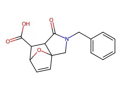 2-Benzyl-1-oxo-1,2,3,6,7,7a-hexahydro-3a,6-epoxyisoindole-7-carboxylic acid structure