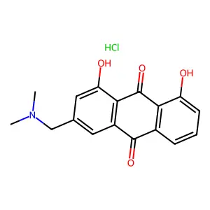 3-[(Dimethylamino)methyl]-1,8-dihydroxyanthracene-9,10-dione;hydrochloride structure