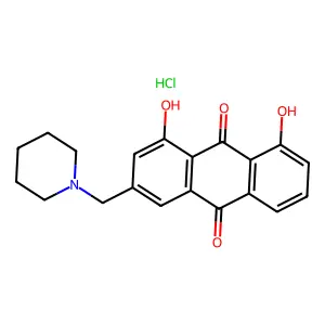 1,8-Dihydroxy-3-(piperidin-1-ylmethyl)anthracene-9,10-dione;hydrochloride structure