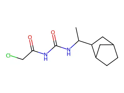 N-{[(1-bicyclo[2.2.1]hept-2-ylethyl)amino]carbonyl}-2-chloroacetamide structure