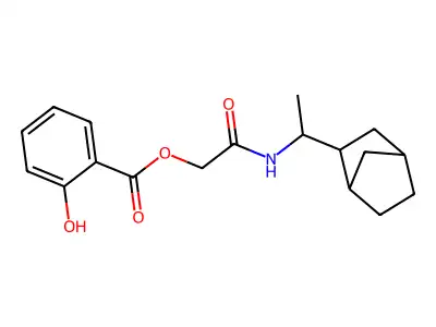 [2-[1-(2-Bicyclo[2.2.1]heptanyl)ethylamino]-2-oxoethyl] 2-hydroxybenzoate structure