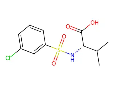 2-(3-Chlorobenzenesulfonamido)-3-methylbutanoic acid structure