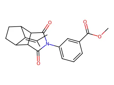 methyl 3-[1,3-dioxo-8-(propan-2-ylidene)octahydro-2H-4,7-methanoisoindol-2-yl]benzoate structure