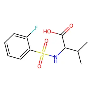 2-{[(2-Fluorophenyl)sulfonyl]amino}-3-methylbutanoic acid structure