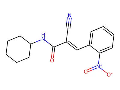 2-Propenamide, 2-cyano-N-cyclohexyl-3-(2-nitrophenyl)- structure