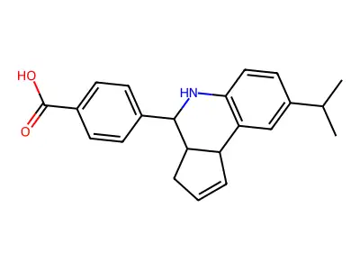 4-[8-(propan-2-yl)-3a,4,5,9b-tetrahydro-3H-cyclopenta[c]quinolin-4-yl]benzoic acid structure