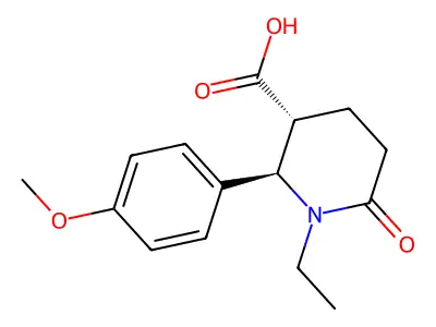 1-Ethyl-2-(4-methoxyphenyl)-6-oxopiperidine-3-carboxylic acid structure