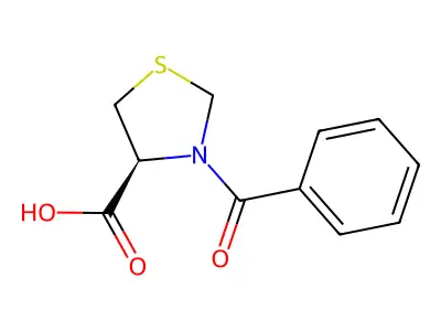 3-benzoyl-1,3-thiazolidine-4-carboxylic Acid structure