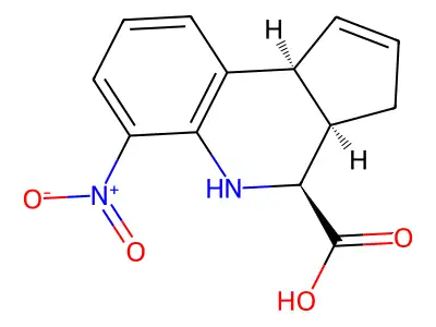 6-nitro-3a,4,5,9b-tetrahydro-3H-cyclopenta[c]quinoline-4-carboxylic acid structure