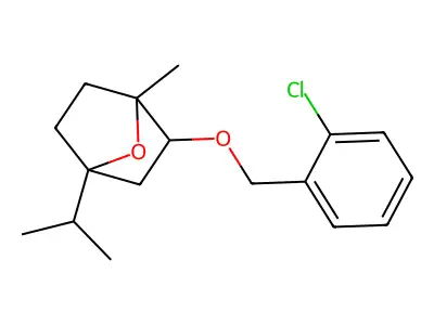 2-[(2-Chlorobenzyl)oxy]-4-isopropyl-1-methyl-7-oxabicyclo[2.2.1]heptane structure