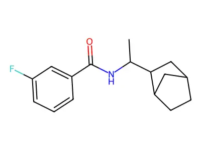 N-(1-bicyclo[2.2.1]hept-2-ylethyl)-3-fluorobenzamide structure