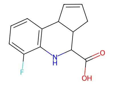 6-fluoro-3a,4,5,9b-tetrahydro-3H-cyclopenta[c]quinoline-4-carboxylic acid structure