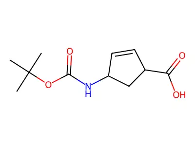 (+)-(1R,4S)-N-Boc-4-aminocyclopent-2-enecarboxylic acid structure