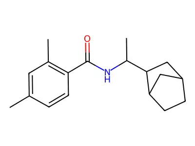 N-[1-(2-bicyclo[2.2.1]heptanyl)ethyl]-2,4-dimethylbenzamide structure