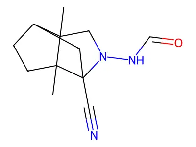 N-(1-cyano-3a,6a-dimethylhexahydro-1,4-methanocyclopenta[c]pyrrol-2(1H)-yl)formamide structure