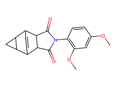 2-(2,4-dimethoxyphenyl)hexahydro-4,6-ethenocyclopropa[f]isoindole-1,3(2H,3aH)-dione structure