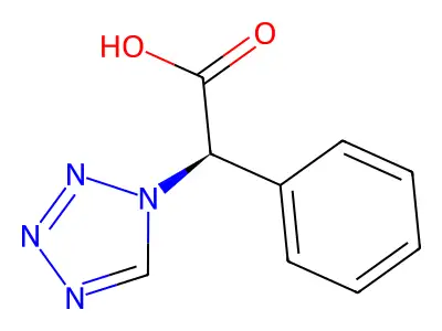 2-phenyl-2-(1H-1,2,3,4-tetrazol-1-yl)acetic acid structure