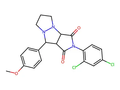 2-(2,4-dichlorophenyl)-9-(4-methoxyphenyl)hexahydro-1H-pyrazolo[1,2-a]pyrrolo[3,4-c]pyrazole-1,3(2H)-dione structure