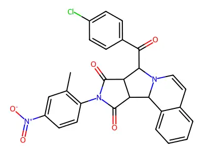 8-(4-Chlorobenzoyl)-11a,11b-dihydro-10-(2-methyl-4-nitrophenyl)-8H-pyrrolo[3',4':3,4]pyrrolo[2,1-a]isoquinoline-9,11(8aH,10H)-dione structure