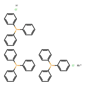Dichlorohydrotris(triphenylphosphine)rhodium structure