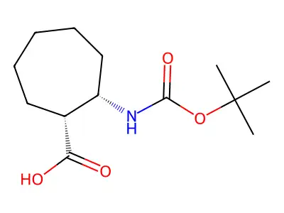 2-{[(Tert-butoxy)carbonyl]amino}cycloheptane-1-carboxylic acid structure