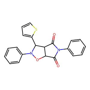 2,5-diphenyl-3-(thiophen-2-yl)-hexahydro-2H-pyrrolo[3,4-d][1,2]oxazole-4,6-dione structure