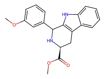 methyl 1-(3-methoxyphenyl)-2,3,4,9-tetrahydro-1H-beta-carboline-3-carboxylate structure