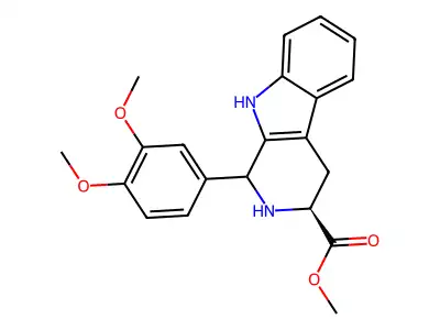 methyl 1-(3,4-dimethoxyphenyl)-2,3,4,9-tetrahydro-1H-pyrido[3,4-b]indole-3-carboxylate structure