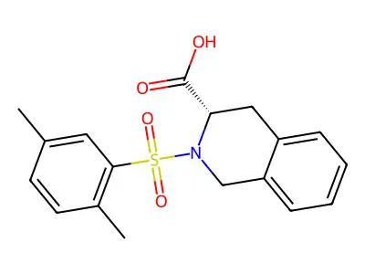 2-(2,5-Dimethylbenzenesulfonyl)-1,2,3,4-tetrahydroisoquinoline-3-carboxylic acid structure