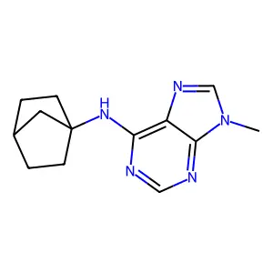 N-(4-bicyclo[2.2.1]heptanyl)-9-methylpurin-6-amine structure
