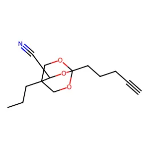 4-Pent-4-ynyl-1-propyl-3,5,8-trioxabicyclo(2.2.2)octane-7-carbonitrile structure