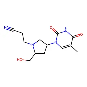 N-(Cyanoethyl)-cis-4-(thymin-1-yl)-D-prolinol structure