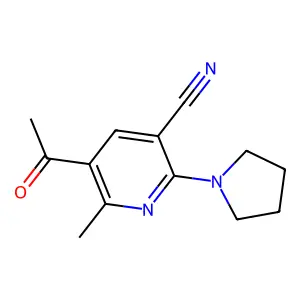 5-Acetyl-6-methyl-2-(1-pyrrolidinyl)nicotinonitrile structure