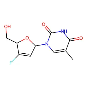 Thymidine, 2',3'-didehydro-3'-deoxy-3'-fluoro- structure