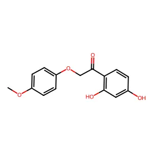 Ethanone, 1-(2,4-dihydroxyphenyl)-2-(4-methoxyphenoxy)- structure