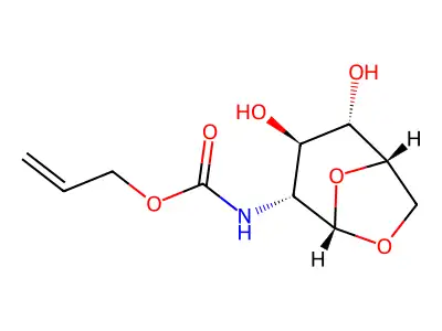 2-Allyloxycarbonylamino-1,6-anhydro-2-deoxyglucopyranose structure