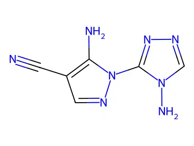 5-amino-1-(4-amino-4H-1,2,4-triazol-3-yl)-1H-pyrazole-4-carbonitrile structure