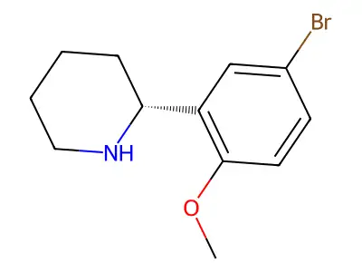 (R)-2-(5-Bromo-2-methoxyphenyl)piperidine structure